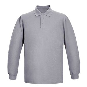 Polera Piqué Manga Larga Hombre Gris