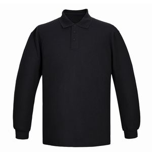 Polera Piqué Manga Larga Hombre Negro